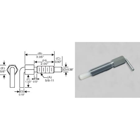 S & W Manufacturing L-Handle, Non Lck Nylon No.5/8-11", 2" NLN-7